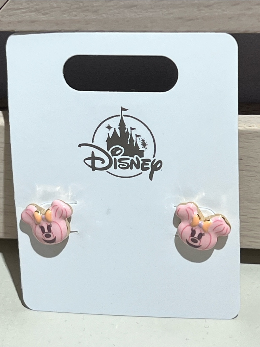 2026 Disney Parks Halloween Minnie Mouse Pumpkin Pastel Pink Stud Earrings New